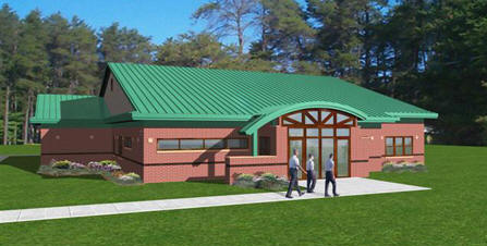 rendering of Services Building