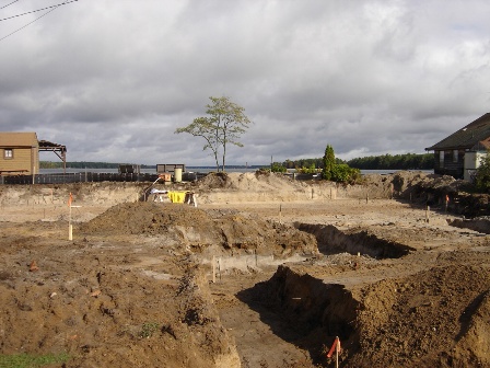 picture of excavation for home being built on Otsego Lake in Gaylord Michigan