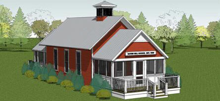 3D color rendering of proposed improvements to Raven Hill Discovery Center's Old Schoolhouse - link to Community Service page